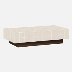 Mesa de centro com padrão de azulejos em imitação de cerâmica mate