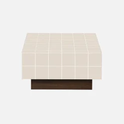 Mesa de centro com padrão de azulejos em imitação de cerâmica mate