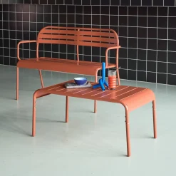 Mesa de centro de jardim bistrô quadrada em aço, 90cm