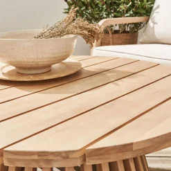 Mesa de centro de jardim em madeira de acácia, 80cm