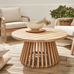 Mesa de centro de jardim em madeira de acácia, 80cm