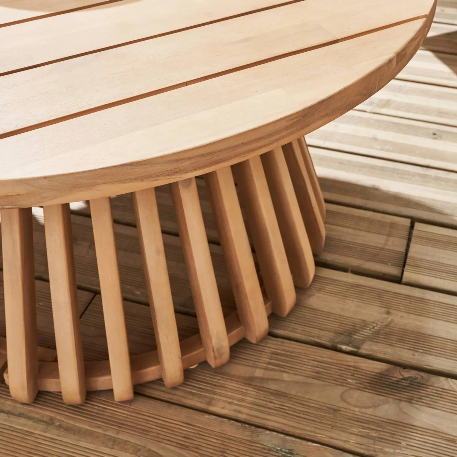 Mesa de centro de jardim em madeira de acácia, 80cm