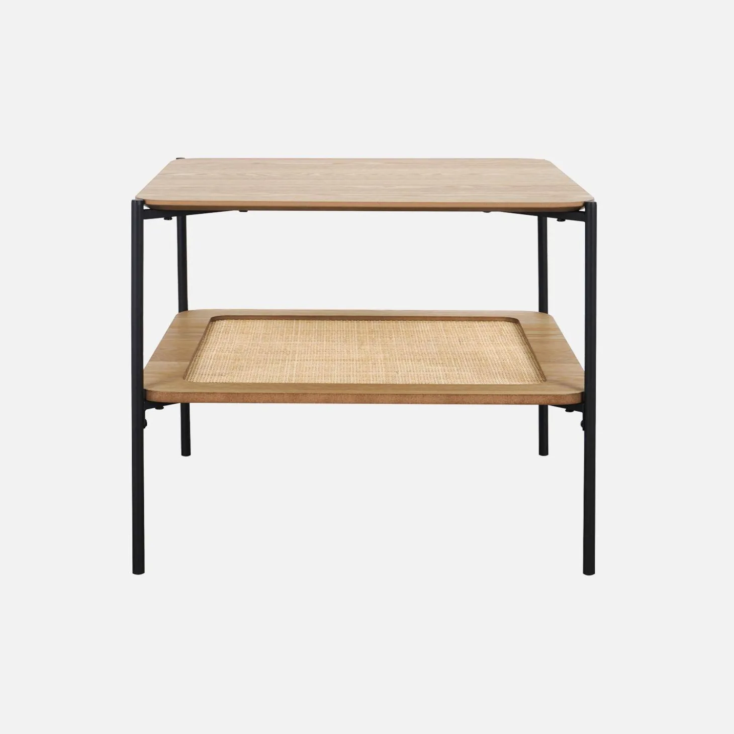 Mesa de centro quadrada com efeito de madeira
