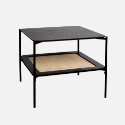 Mesa de centro quadrada com efeito de madeira