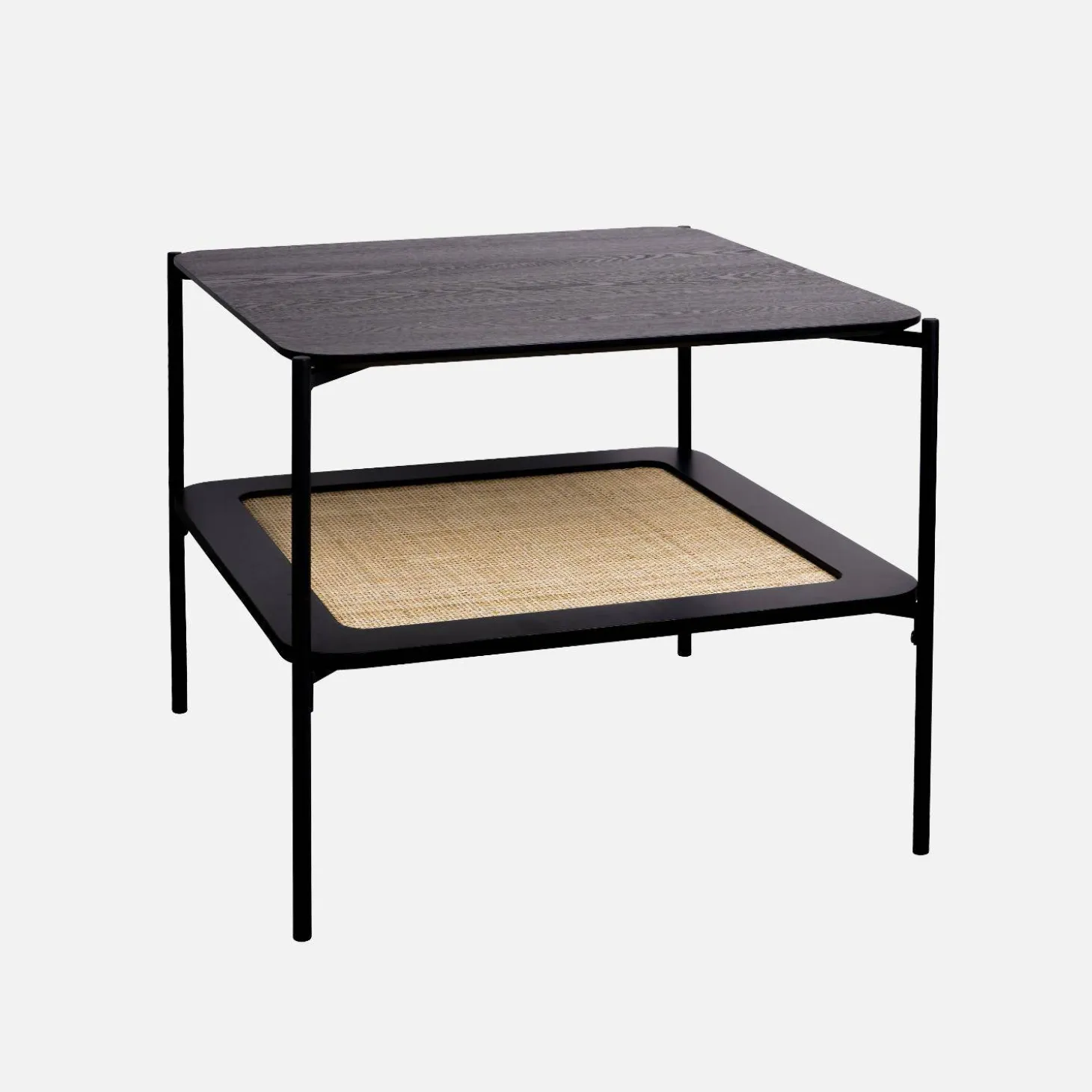 Mesa de centro quadrada com efeito de madeira