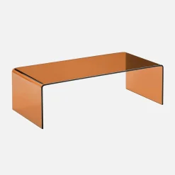 Mesa de centro retangular de cristal temperado
