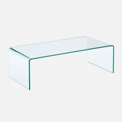 Mesa de centro retangular de cristal temperado