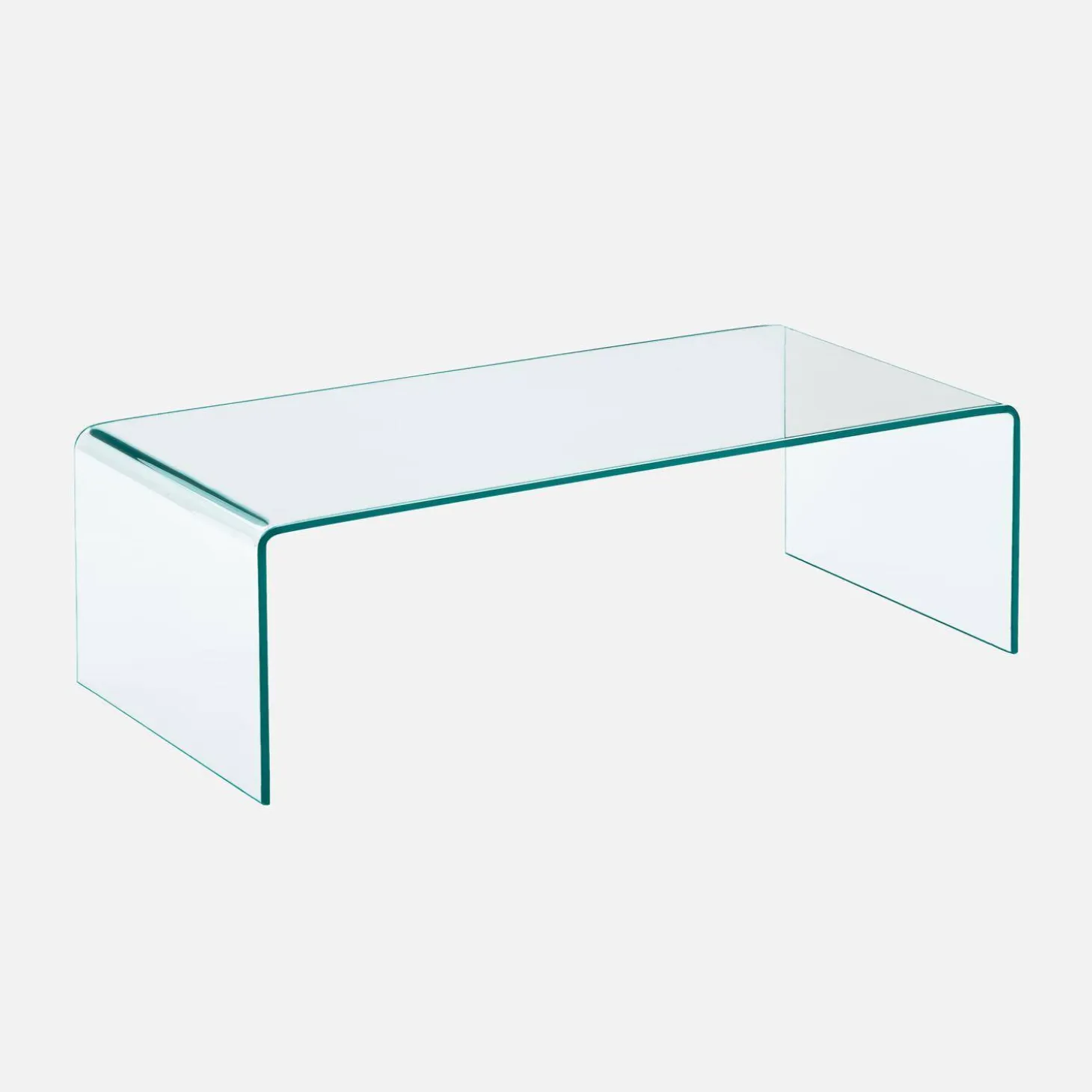 Mesa de centro retangular de cristal temperado