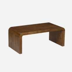 Mesa de centro retangular em acácia maciça, 100cm