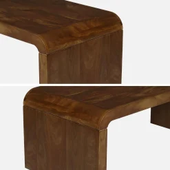 Mesa de centro retangular em acácia maciça, 100cm
