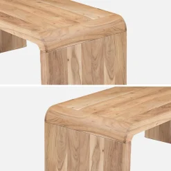 Mesa de centro retangular em acácia maciça, 100cm