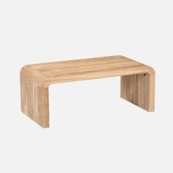 Mesa de centro retangular em acácia maciça, 100cm