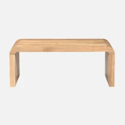 Mesa de centro retangular em acácia maciça, 100cm