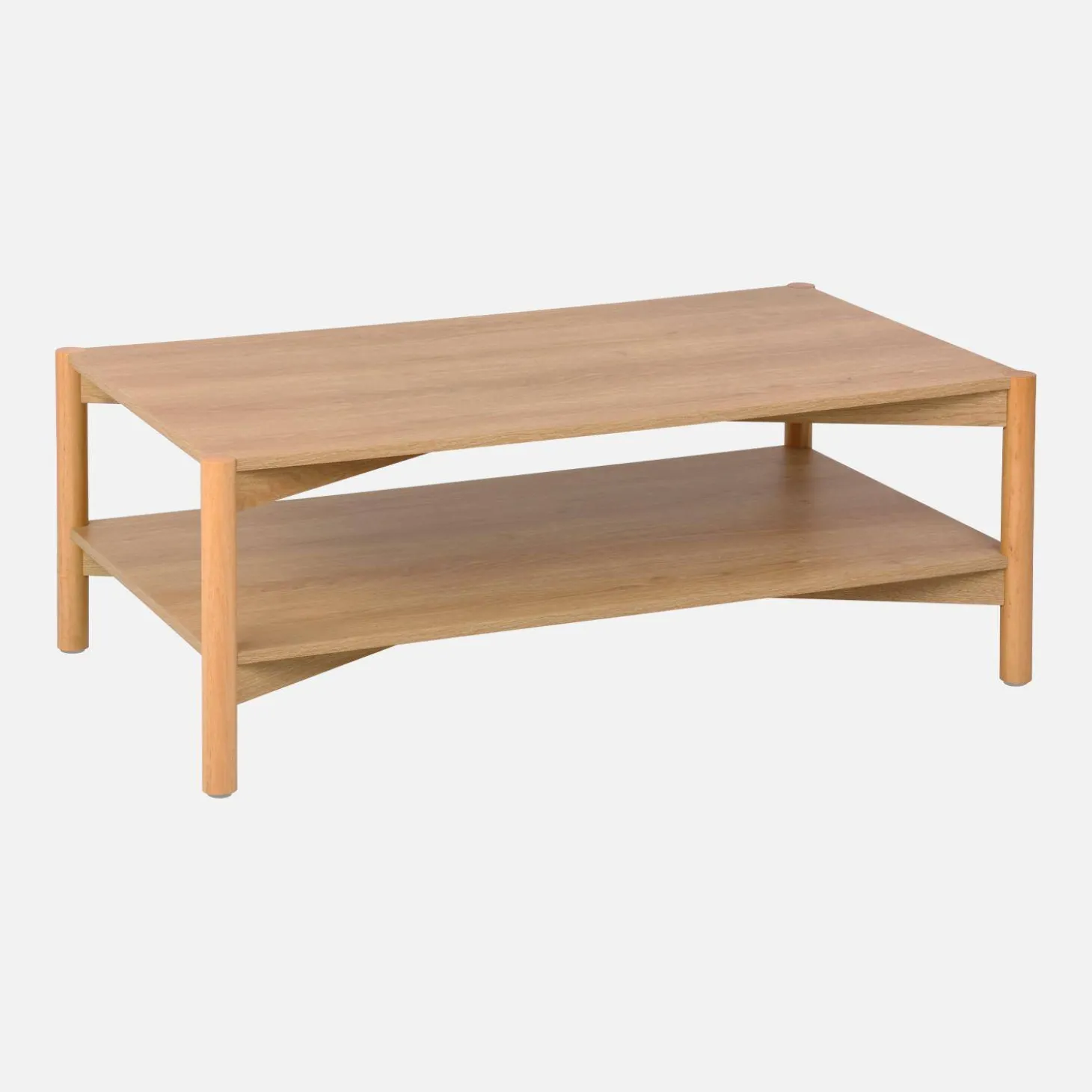 Mesa de centro retangular em decoração madeira