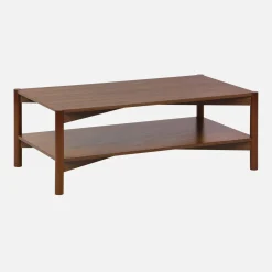 Mesa de centro retangular em decoração madeira