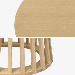 Mesa de jantar com base em madeira de abeto, 4 lugares