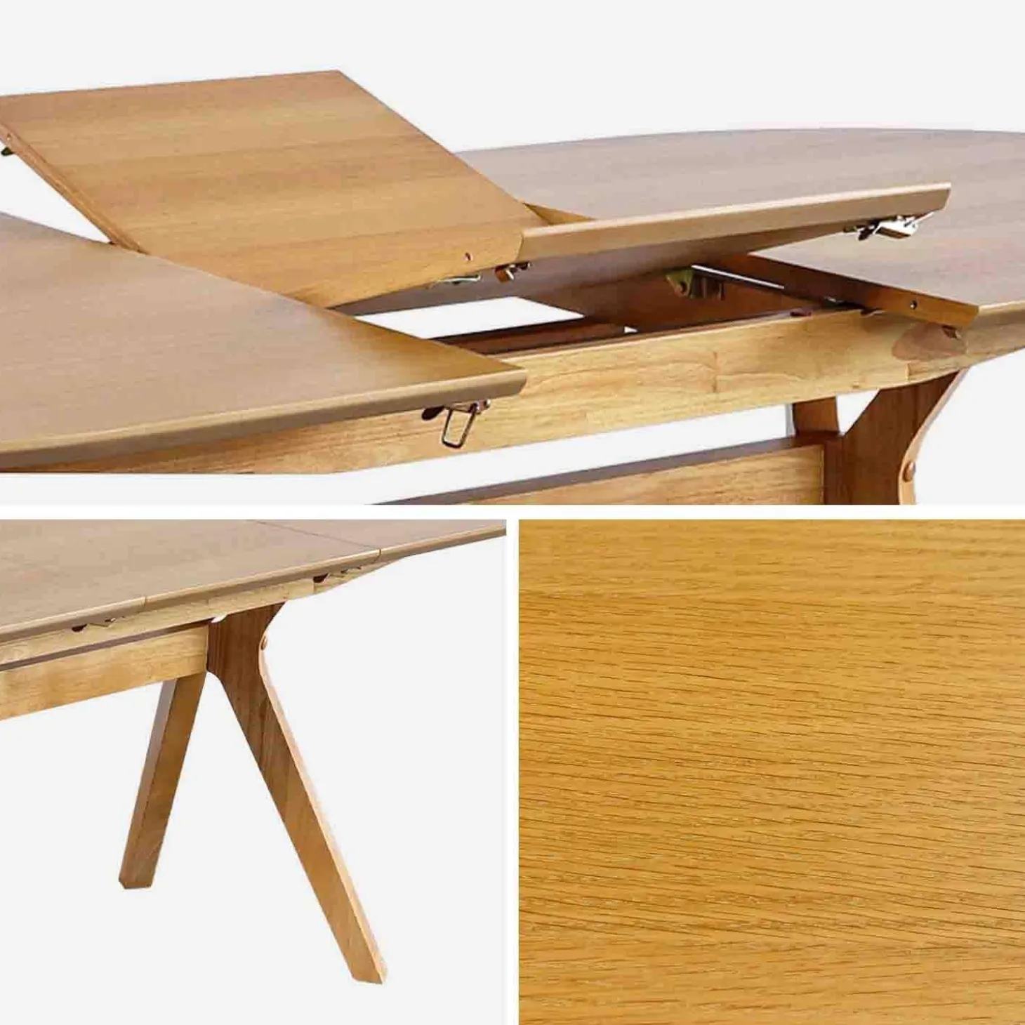 Mesa de jantar extensível oblonga de 6-8 pessoas
