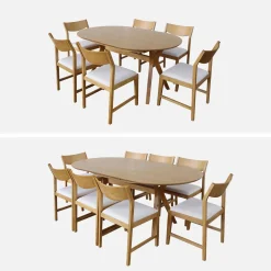 Mesa de jantar extensível oblonga de 6-8 pessoas