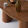Mesa de jantar oblonga com efeito de madeira para 4-6 pessoas, 180cm