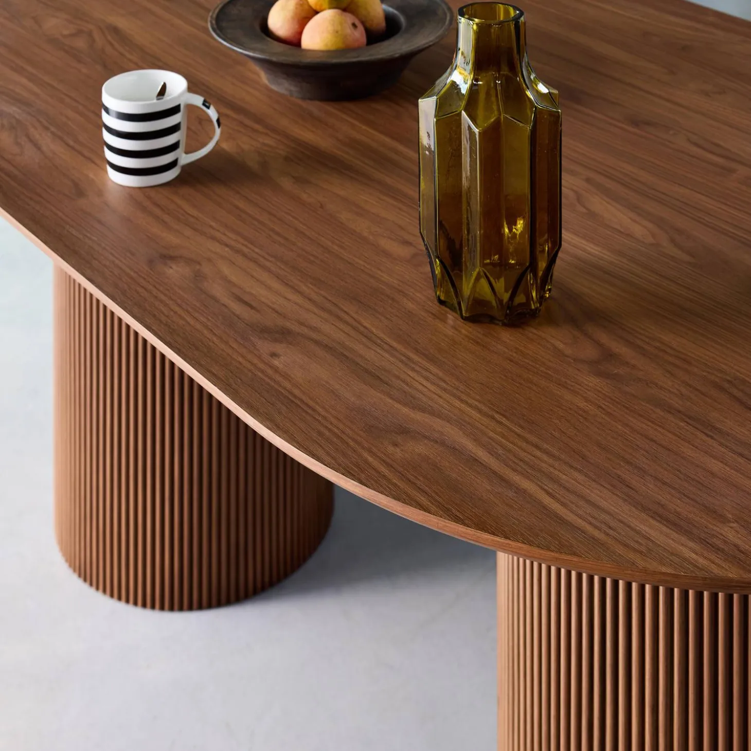 Mesa de jantar oblonga com efeito de madeira para 4-6 pessoas, 180cm