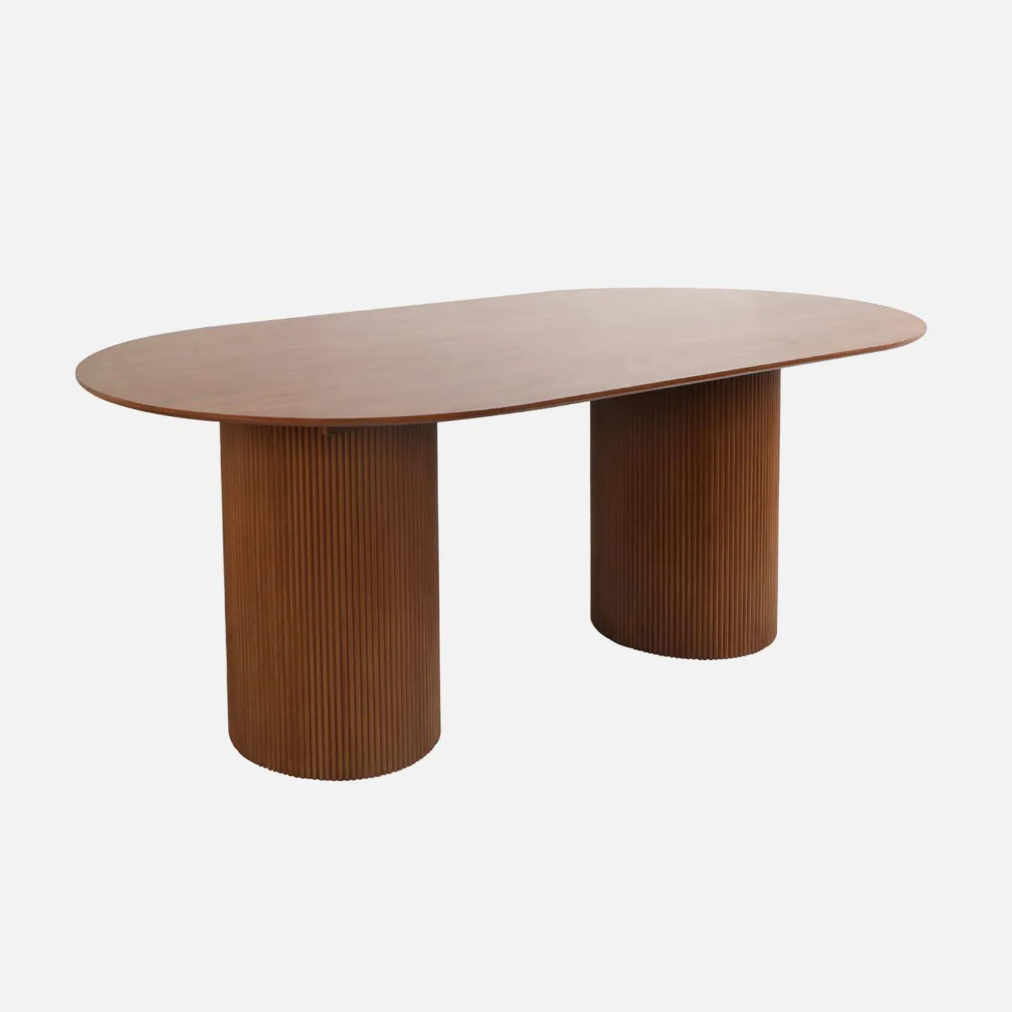 Mesa de jantar oblonga com efeito de madeira para 4-6 pessoas, 180cm