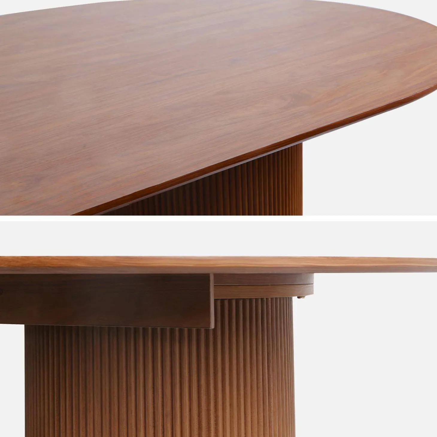 Mesa de jantar oblonga com efeito de madeira para 4-6 pessoas, 180cm
