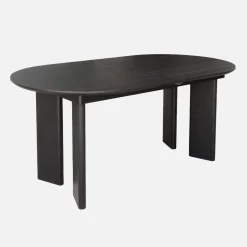 Mesa de jantar oblonga extensível madeira de 6-8 lugares