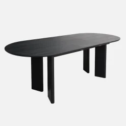 Mesa de jantar oblonga extensível madeira de 6-8 lugares