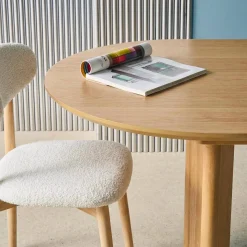 Mesa de jantar oblonga extensível madeira de 6-8 lugares