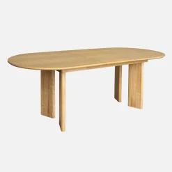Mesa de jantar oblonga extensível madeira de 6-8 lugares