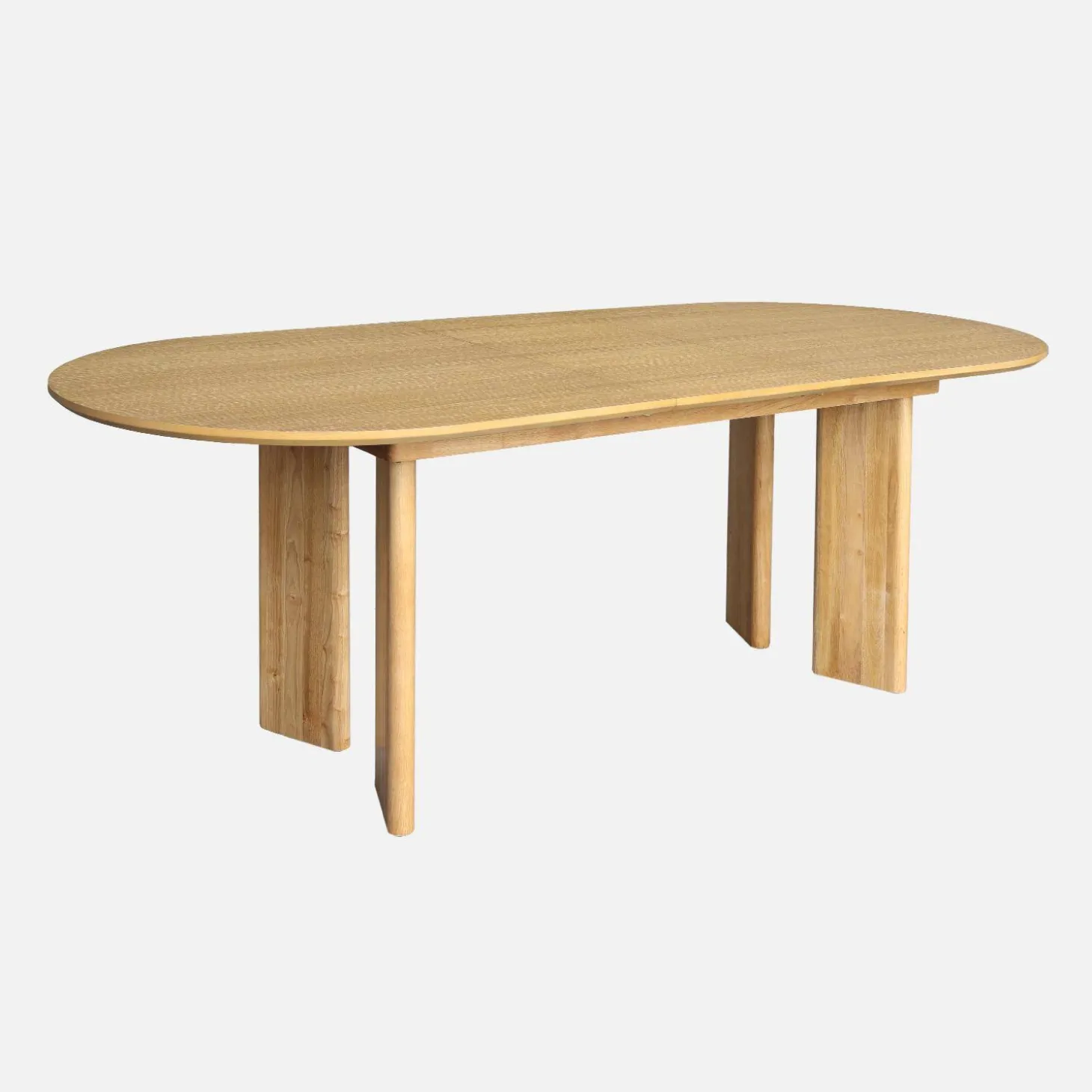 Mesa de jantar oblonga extensível madeira de 6-8 lugares
