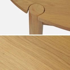 Mesa de jantar oval de madeira de seringueira, 6 lugares