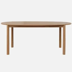 Mesa de jantar oval de madeira de seringueira, 6 lugares
