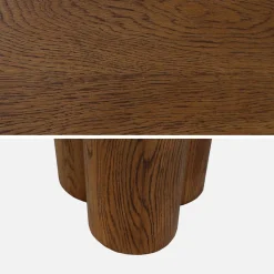 Mesa de jantar oval de madeira e folheado de carvalho para 8 lugares
