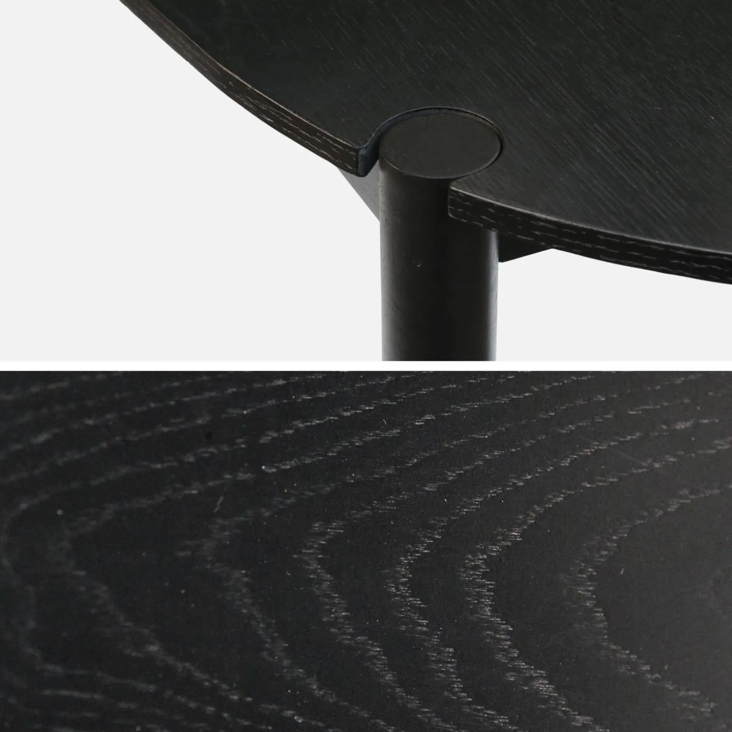 Mesa de jantar oval de madeira de seringueira, 6 lugares