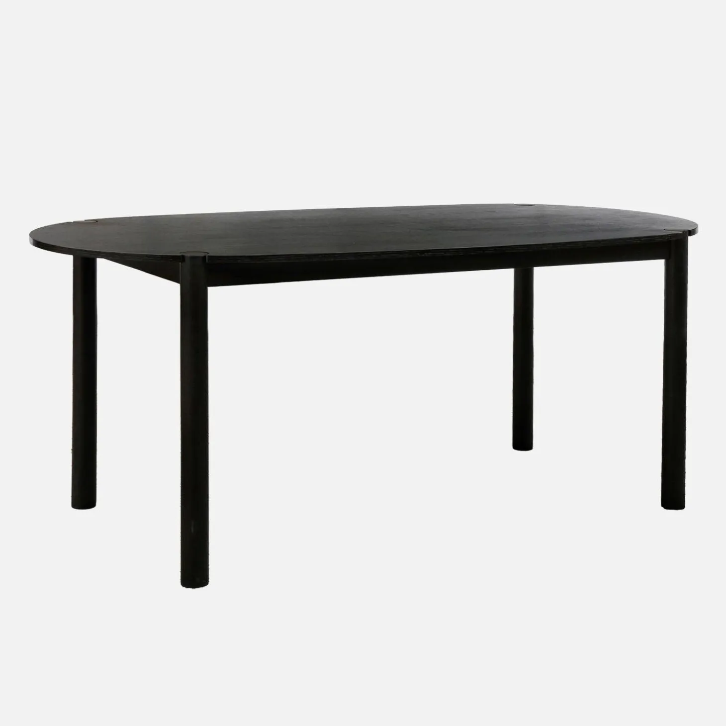 Mesa de jantar oval de madeira de seringueira, 6 lugares