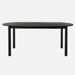 Mesa de jantar oval de madeira de seringueira, 6 lugares