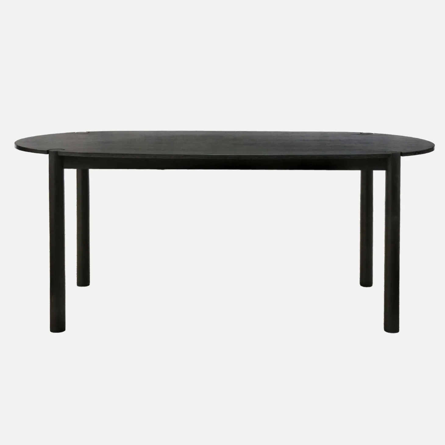 Mesa de jantar oval de madeira de seringueira, 6 lugares