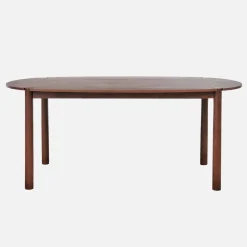 Mesa de jantar oval de madeira de seringueira, 6 lugares