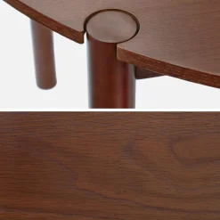 Mesa de jantar oval de madeira de seringueira, 6 lugares