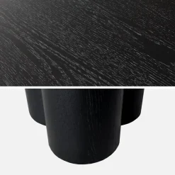 Mesa de jantar oval de madeira e folheado de carvalho para 8 lugares