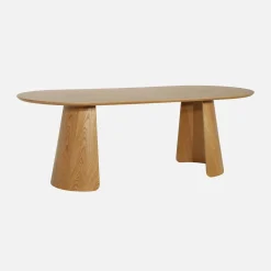 Mesa de jantar oval em madeira, 8 lugares