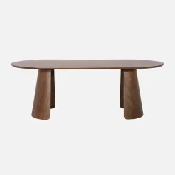 Mesa de jantar oval em madeira, 8 lugares
