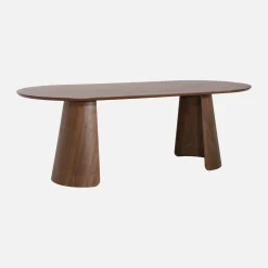 Mesa de jantar oval em madeira, 8 lugares
