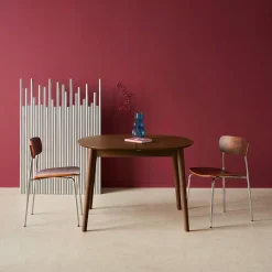 Mesa de jantar oval extensível madeira de 4-6 lugares