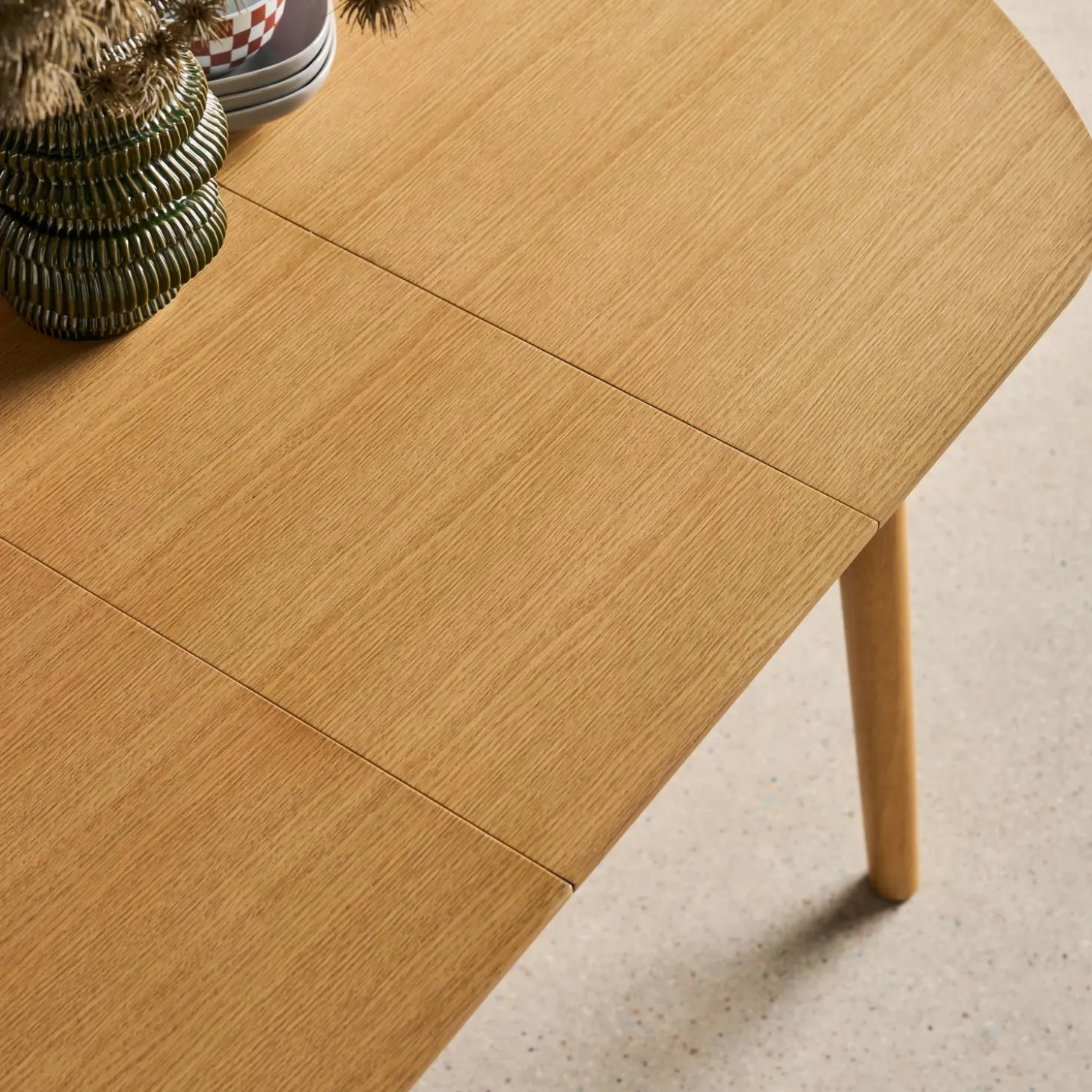 Mesa de jantar oval extensível madeira de 4-6 lugares