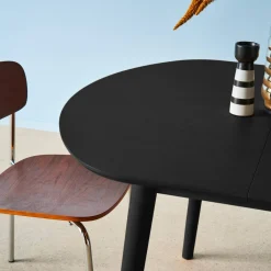Mesa de jantar oval extensível madeira de 4-6 lugares