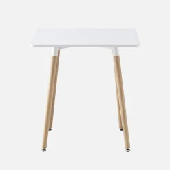 Mesa de jantar quadrada escandinava em madeira para 2 lugares