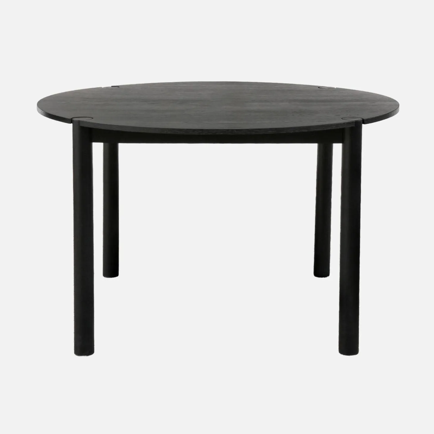 Mesa de jantar redonda de madeira de seringueira, 4 lugares