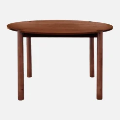 Mesa de jantar redonda de madeira de seringueira, 4 lugares